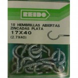 Kit 18 Hembrillas Abiertas Zincadas Plata  17x40